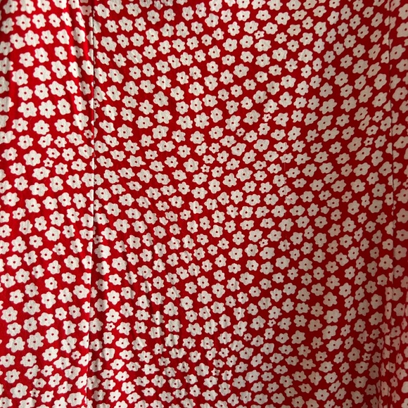 Red Floral Midi Dress - Picture 6 of 7